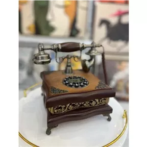 تلفن چوبی رو میزی پایه رزین قابل استفاده 