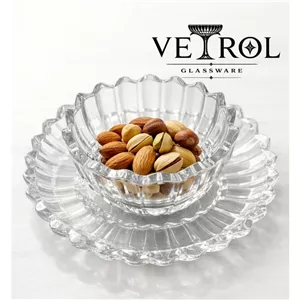 کاسه و پیش دستی ساچی بلور کاوه مدل سلین