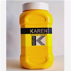 رنگ اکریلیک زرد 1 کیلویی کارن 