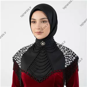 یقه حجاب مرواریدی آویز