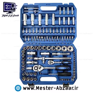 ست 108 پارچه جعبه بکس و پیچ گوشتی جغجغه حرفهای باس صنعتی آبی مدل BOSS 108PCS BLUE