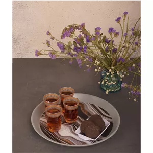 سینی بدون دسته مهروز مدل 6001 طرح مرمر سایز 20x20 سانتی متر ارسال پس کرایه 