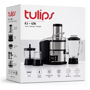 آبمیوهگیری چند کاره 800 وات تولیپس مدل FJ-476 GM7