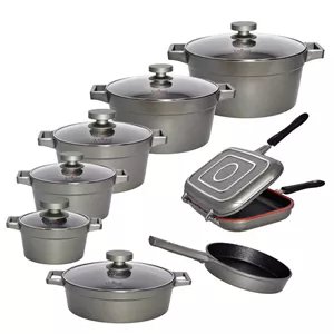 سرویس قابلمه و تابه گرانیتی 15 پارچه یونیک مدل 8529