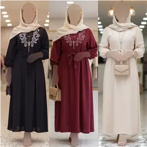 کفتان زنانه گلدوزی شده مدل ترمه جنس شانتون فری سایز مناسب سایز 38 تا 48