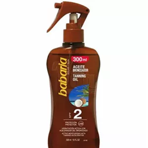 باباریا روغن آفتاب و سولار برنزه کننده مرطوب کننده Babaria Coconut SPF2 Tanning Oil
