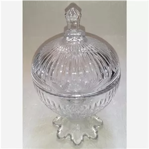 قندان پایه دار کریستال مدل الماسی ژاپن 