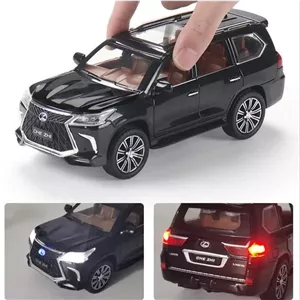 اسباب بازی ماشین فلزی لکسوس Lx570 دودزا موزیکال چراغدار ماکت ماشین فلزی لکسوس مشکی