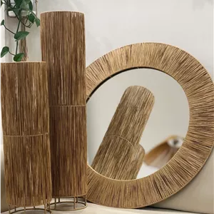 ست آباژور کنار سالنی رافیا همراه با قاب اینه رافیا رنگنسکافه ای ابعاد 50 و 60 رنگ قابل تغییر ابعاد قابل تغییر 290