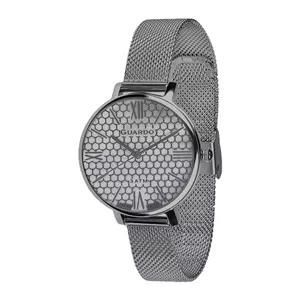 ساعت مچی زنانه گواردو B01107-1 نقرهای 39mm با صفحه سفید کوارتز