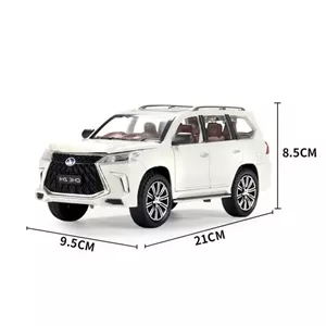 اسباب بازی ماشین فلزی لکسوس Lx570 دودزا موزیکال چراغدار ماکت ماشین فلزی لکسوس سفید