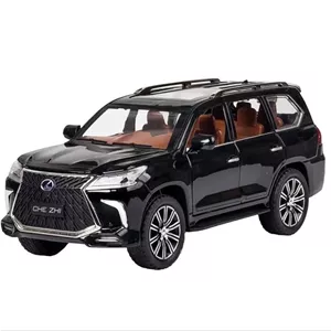 اسباب بازی ماشین فلزی لکسوس Lx570 دودزا موزیکال چراغدار ماکت ماشین فلزی لکسوس مشکی