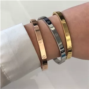 دستبند النگویی کارتیر استیل در سه رنگ متنوع