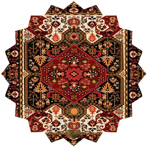 رومیزی ستاره پارچه ای مخمل طرح سنتی فرش سایز 60 در 60 سانتی متر مدل T23-42458 شرکت رنس (ارسال رایگان همراه با هدیه)