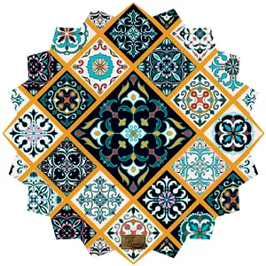 رومیزی ستاره پارچه ای مخمل طرح سنتی سایز 60 در 60 سانتی متر مدل T23-42549 شرکت رنس (ارسال رایگان همراه با هدیه)
