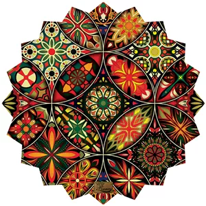 رومیزی ستاره پارچه ای مخمل طرح سنتی سایز 60 در 60 سانتی متر مدل T23-42543 شرکت رنس (ارسال رایگان همراه با هدیه)