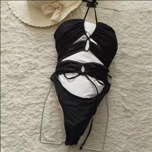 مایو اسلیپ برند شین shein رنگ مشکی سایز 42 کاپدار 