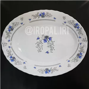 دیس بیضی بزرگ دیس برنج ارکوپال پارس اپال رومانتیک کد120طرح120 آرکوپال گل آبی 