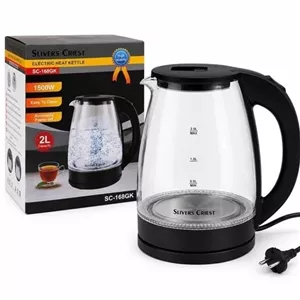 کتری برقی شیشه ای 2 لیتری سیلور کرست مدل SC-168GK با گارانتی