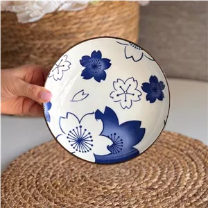 پیش دستی چینی طرح گل ابی