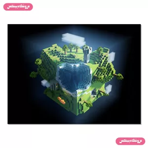پوستر چسب دار پینکمن طرح بازی ماینکرفت Platformer Minecraft Platformer 3 Jm