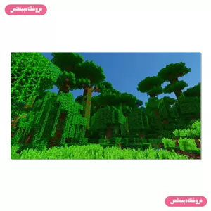 پوستر چسب دار پینکمن طرح بازی ماینکرفت منظره Minecraft Landscape 12 Jm_2
