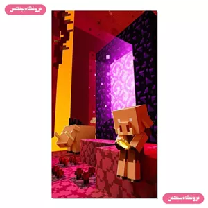 پوستر چسب دار پینکمن طرح بازی ماینکرفت پیگلین Minecraft Piglin 1 Jm