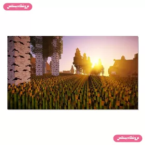 پوستر چسب دار پینکمن طرح بازی ماینکرفت طلوع آفتاب Minecraft Sunrise 10 Jm