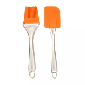 ست لیسک و فرچه سیلیکونی W100 – دسته کریستال – مقاومت حرارتی 250°C – برای صاف کردن سالاد و خمیر 