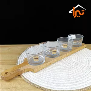 اردوخوری کاسه گرد 4 عددی پایه چوبی
