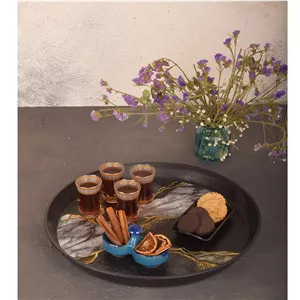 سینی بدون دسته مهروز مدل 6004 طرح سنگ سایز 4040 سانتی متر ارسال پس کرایه 