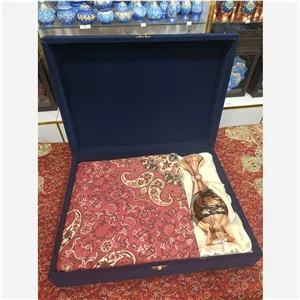 پک جیر متوسط گلدان مس الماس تراش و ترمه 