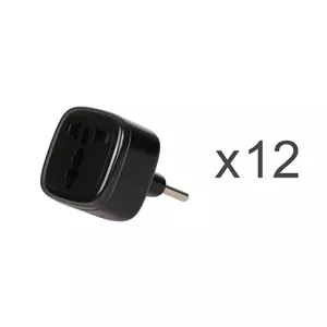 تبدیل برق 3 به 2 هادرون مدل A10E-1 - مشکی (بسته 12 عددی)
