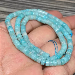 مهره سنگ واشری آمازونیت طبیعی سایز 3 میل 