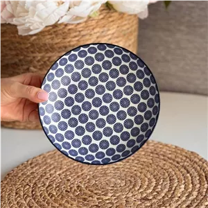 پیش دستی چینی طرح دایره آبی