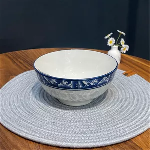 کاسه ابگوشت چینی رنگ سفید آبی