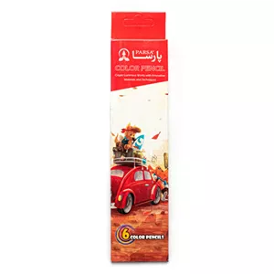 مداد 6 رنگ مقوایی پارسا