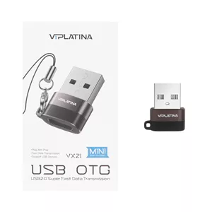 تبدیل VIPLATINA OTG Type-C مدل VX21 - مشکی (گارانتی 18 ماه تعویض نیکان همراه)