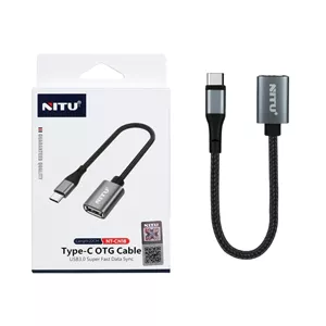 تبدیل NITU OTG Type-C مدل CN18 - مشکی خاکستری (گارانتی 18 ماه تعویض نیکان همراه)