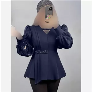 کت زنانه مجلسی پارچه مازراتی با آستین ارگانزا و خرج کار مروارید دوزی شده (2)