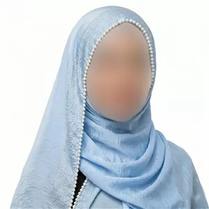 شال مرواریدی زنانه جنس ساتن گلکسی ابعاد 182 در 73 سانتیمتر