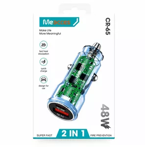 شارژر فندکی 48W فست و PD دو پورت Meacces اورجینال مدل CR-65 کد 929931