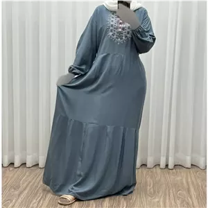 پیراهن ساحلی نخی زنانه مدل آیدا فری سایز مناسب تا 50 با کمربند