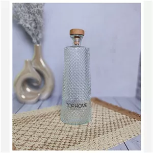 بطری آب شیشه ای درب چوبی لاوین (پس کرایه-بسته بندی رایگان)
