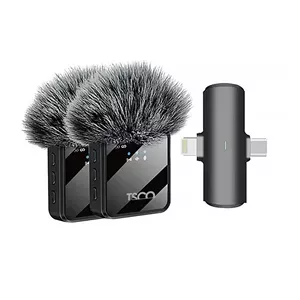 میکروفون یقه ای بی سیم Tsco Type-C Lightning مدل TMIC 5007 - مشکی (دو میکروفون) (کارکرده)