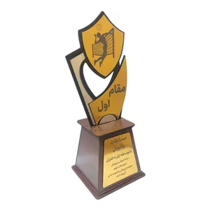 تندیس والیبال چوبی ارتفاع 27 سانت.متن سفارشی