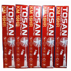پنکه ایستاده 30 وات 16 اینچ توسان KM16HR شارژ 5 پره ریموت چراغ LED