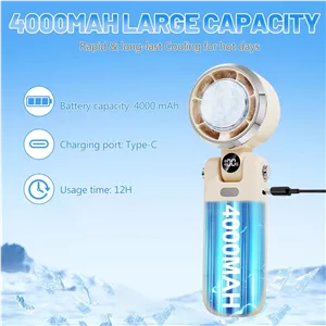 پنکه دستی شارژ USB Type-C 1800mAh 4 سرعت، رنگ رومیزی