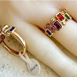 انگشتر ژوپینگ مدل باگت هفت رنگ (سایز 7، 8، 9)