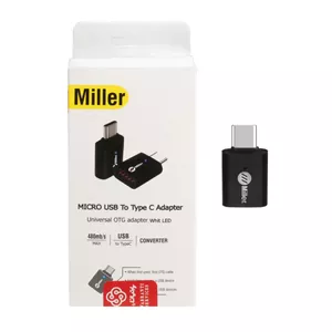 تبدیل Miller OTG Type-C TO USB مدل MO-202 - مشکی (گارانتی پارتیان پایا)
